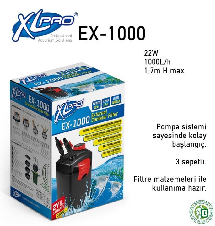 XLPRO EX-1000 DIŞ FİLTRE 1000L/H(DOLU)