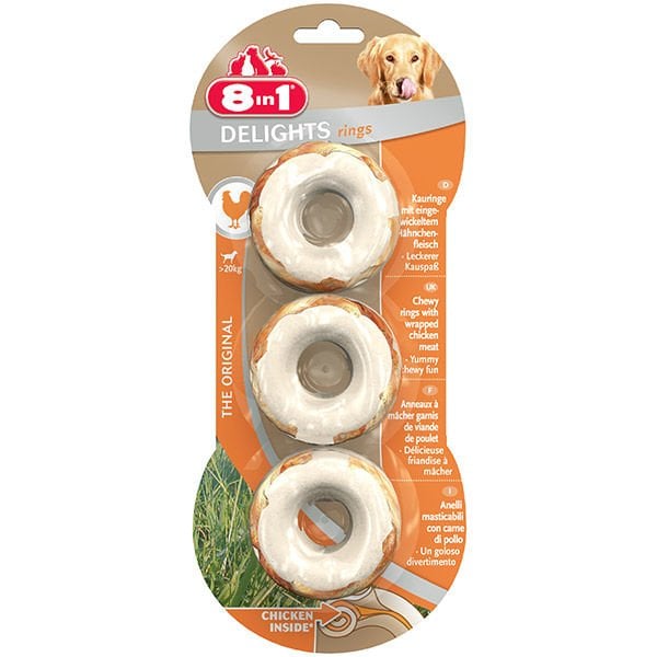 8IN1 DELİGHTS RİNGS KÖPEK ÖDÜL KEMİĞİ TAVUKLU 119 GR