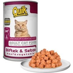 QUIK KEDİ 415 GR KONSERVE BİFTEKLİ SEBZELİ 24'LÜ