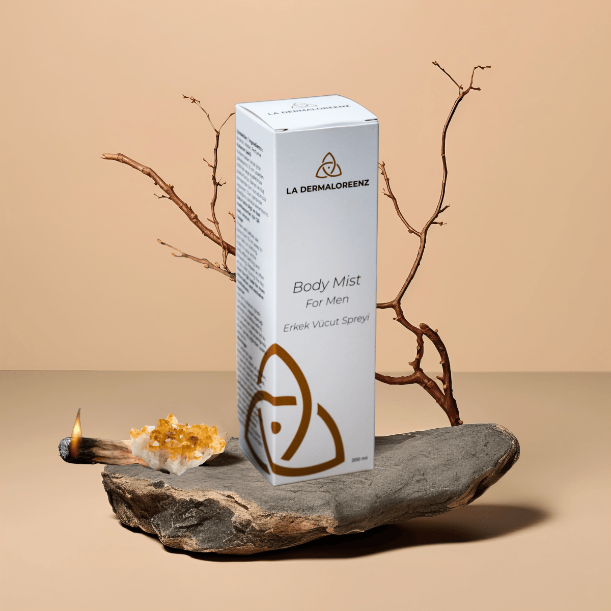 Erkek Body Mist – Sandal Ağacı Kokulu, Eril Enerjiyi Dengeleyen Kalıcı Doğal Vücut Spreyi | La Dermaloreenz