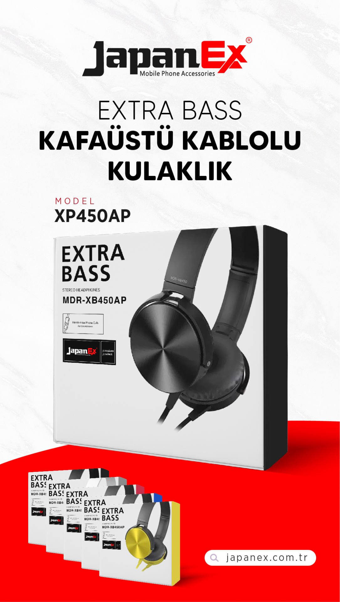 JAPANEX EXTRABAS KABLOLU KULAKLIK XP450AP