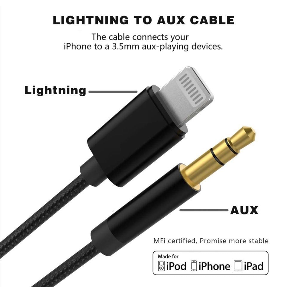 Apple iphone Lightning To 3.5mm Jack Aux Ses Dönüştürücü Kablo