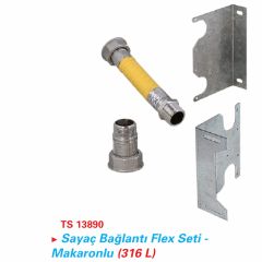 Kas Sayaç Bağlantı Flex Seti - Makaronlu 1'' 32 Cm Ön Bağ. DN25