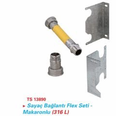 Kas Sayaç Bağlantı Flex Seti - Makaronlu 1'' 23 Cm Ön Bağ. DN25