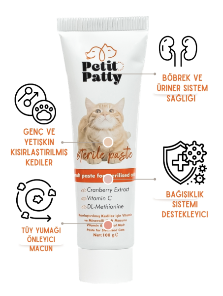 Petit Patty Kısırlaştırılmış Kedi Sağlık Seti (Fish Oil + Sterile Paste)