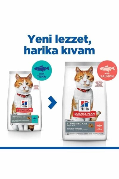 Hill's Scıence Plan Somon Balıklı Kısırlaştırılmış Yetişkin Kedi Maması 1,5 Kg