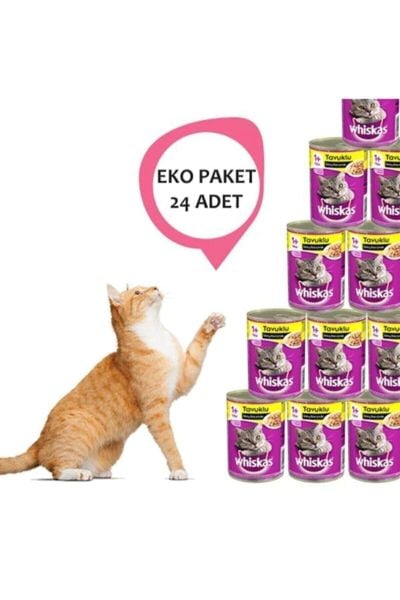 Whiskas Tavuklu Kedi Konserve Maması 24 X 400 G