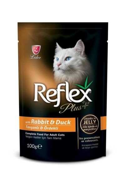 Reflex Plus Tavşanlı Ve Ördekli Kedi Pouch 100 Gr