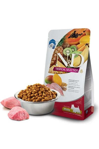 N&D Tropical Selection Tavuklu Ve Tropikal Meyveli Mini Irk Yetişkin Köpek Maması 5 Kg