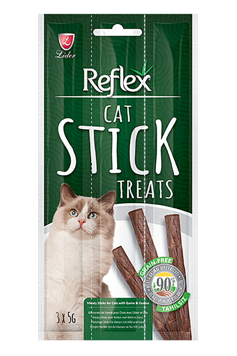 Reflex Av Hayvanı Ve Kaz Tahılsız Yetişkin Kediler için Ödül Çubuk - 3x5gr