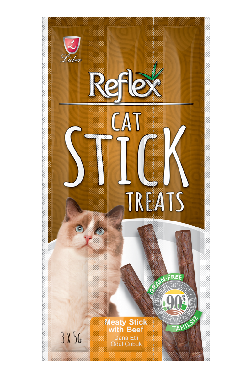 Reflex Dana Etli Yetişkin Kediler için Ödül Çubuk - 3x5gr