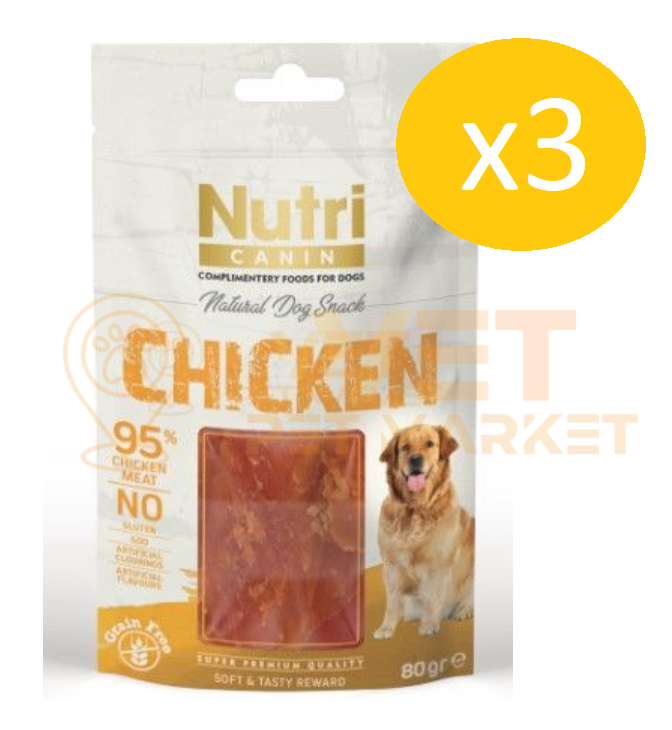 3 Adet Nutri Canin Tavuklu Ödül Maması 80 gr (240 gr)
