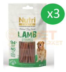 3 Adet Nutri Canin Kuzu Etli Şerit Ödül Maması 80 gr (240 gr)
