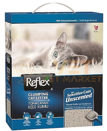 Reflex Hassas Kediler İçin Parfümsüz Topaklanan Kedi Kumu 10 lt