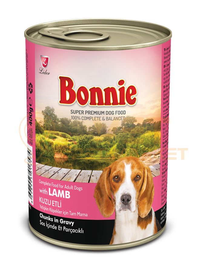 Bonnie Kuzu Etli Yetişkin Köpek Konservesi 400 gr