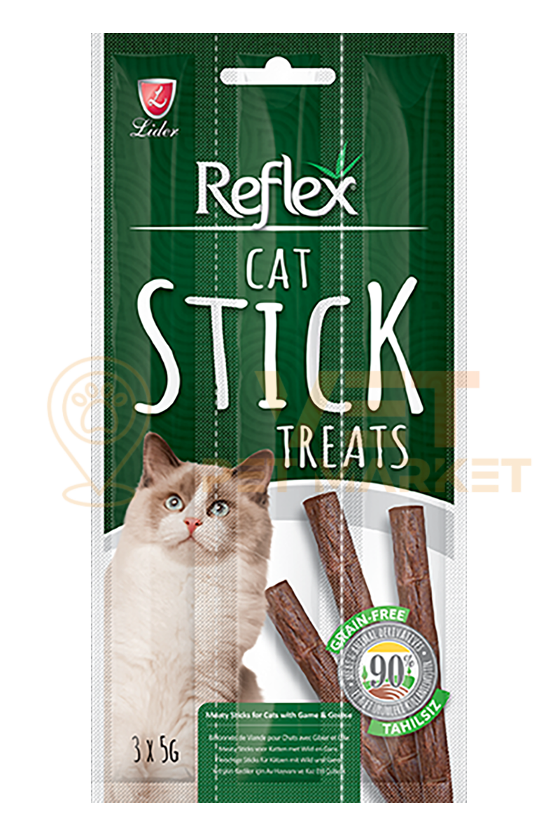 10 Adet Reflex Av Hayvanı Ve Kaz Tahılsız Yetişkin Kediler için Ödül Çubuk