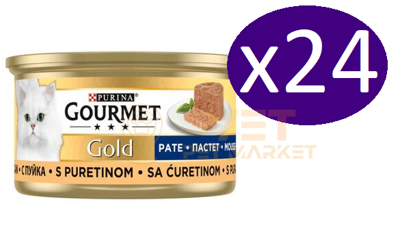 24 Adet GOURMET® Gold Kıyılmış Hindili Yaş Kedi Maması