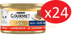 24 Adet GOURMET® Gold Kıyılmış Sığır Etli Yaş Kedi Maması