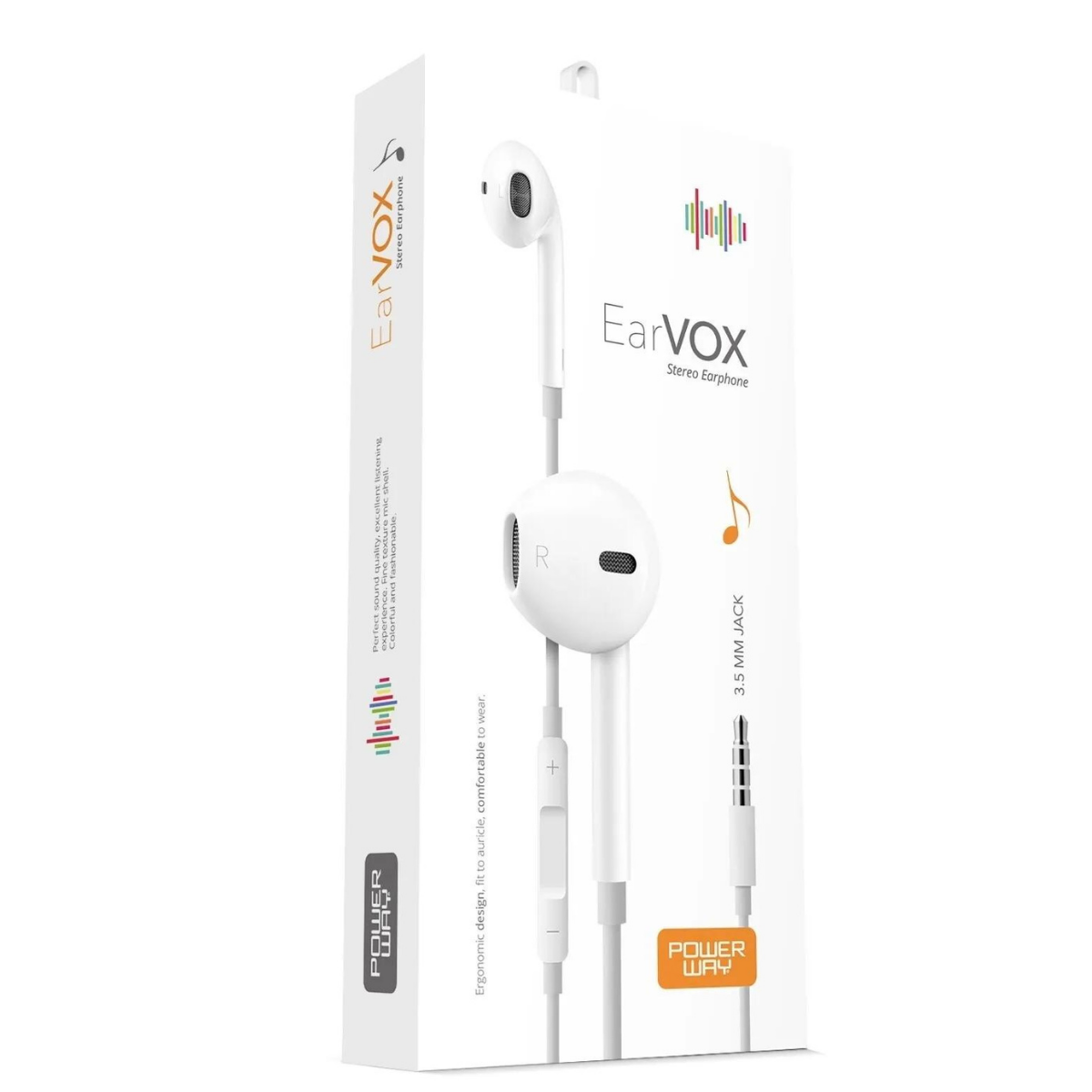 Powerway Ios 3.5 Mm Jack Girişli Mikrofonlu Kablolu Kulaklık Tüm Cihazlara Uyumlu Stereo Earvox