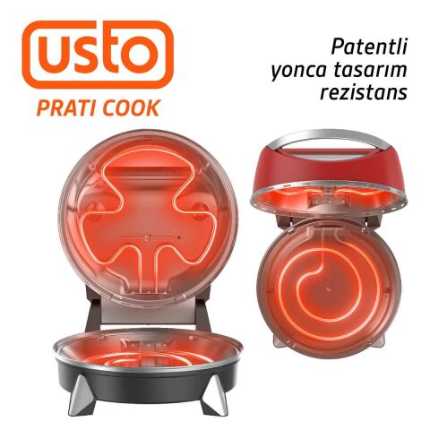 USTO 2855 Prati Cook Çok Amaçlı Pişirici Kırmızı