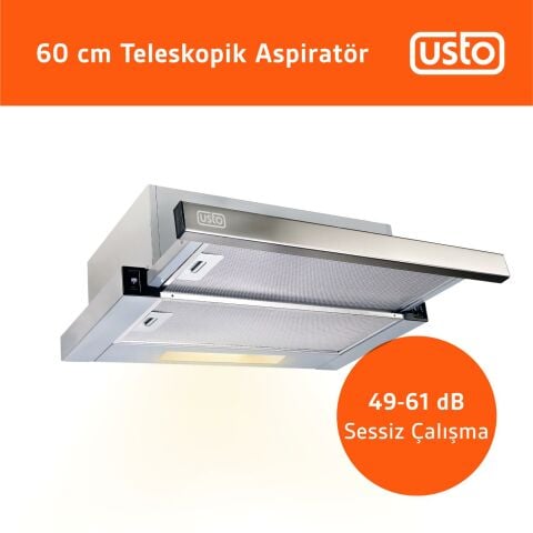 Usto 4962 İnox 60 Cm Sürgülü Aspiratör