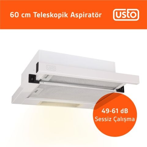 Usto 4960 Beyaz 60 Cm Sürgülü Aspiratör