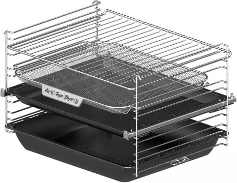 Usto 5153 A+ Enerji Sınıfı Buharlı Pişirme ve Airfry Özellikli Multifonksiyon 80lt Ankastre Fırın Gri