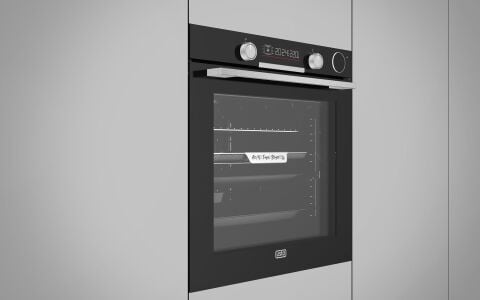 Usto 5151 A+ Enerji Sınıfı Buharlı Pişirme ve Airfry Özellikli Multifonksiyon 80lt Ankastre Fırın Siyah
