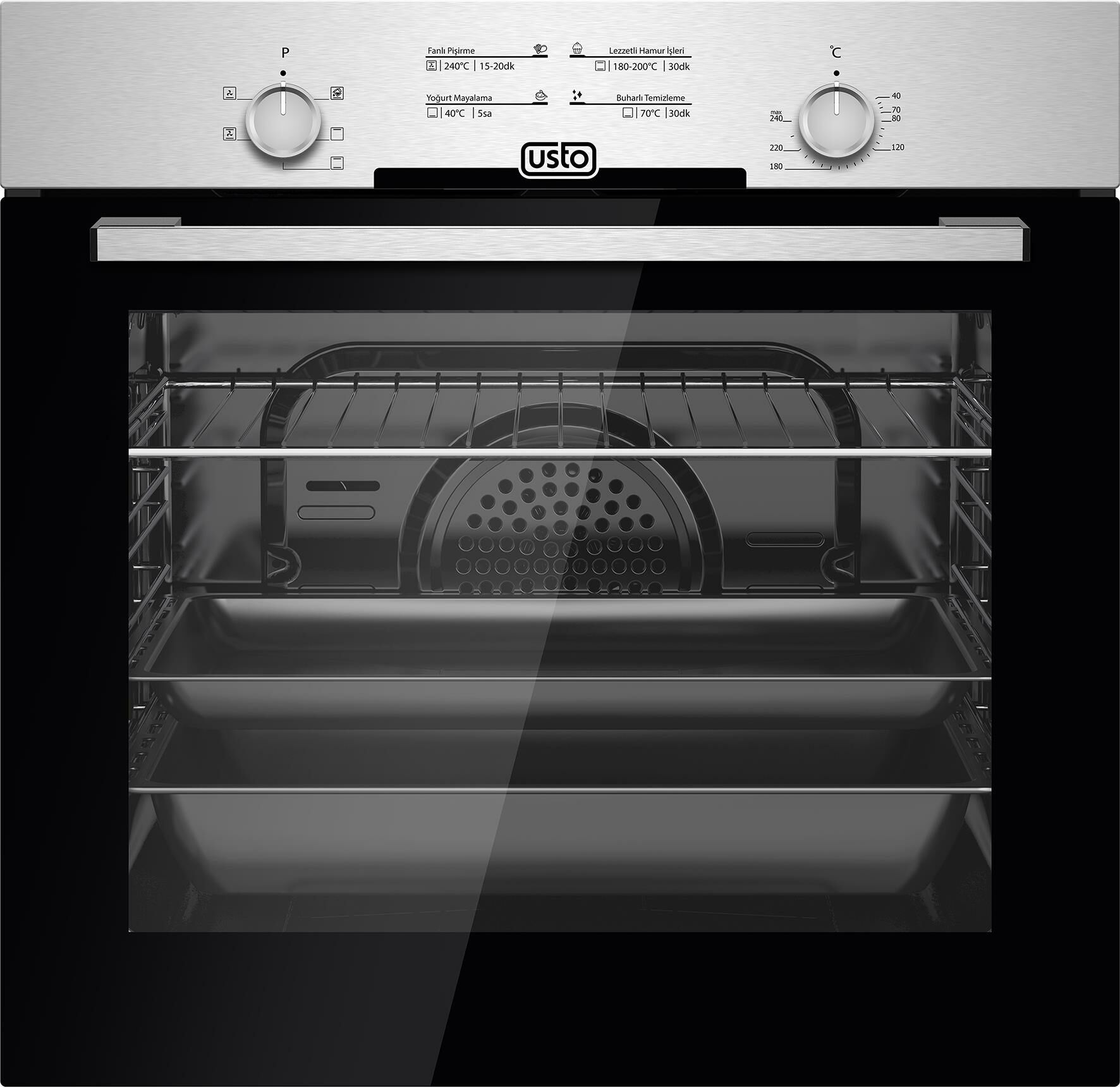 Usto 4023 A Enerji Sınıfı Elektro Turbo Ankastre Fırın Inox