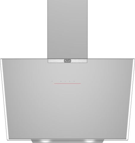 Usto 4853 Gri Eğik Cam A Sınıfı Ankastre Davlumbaz
