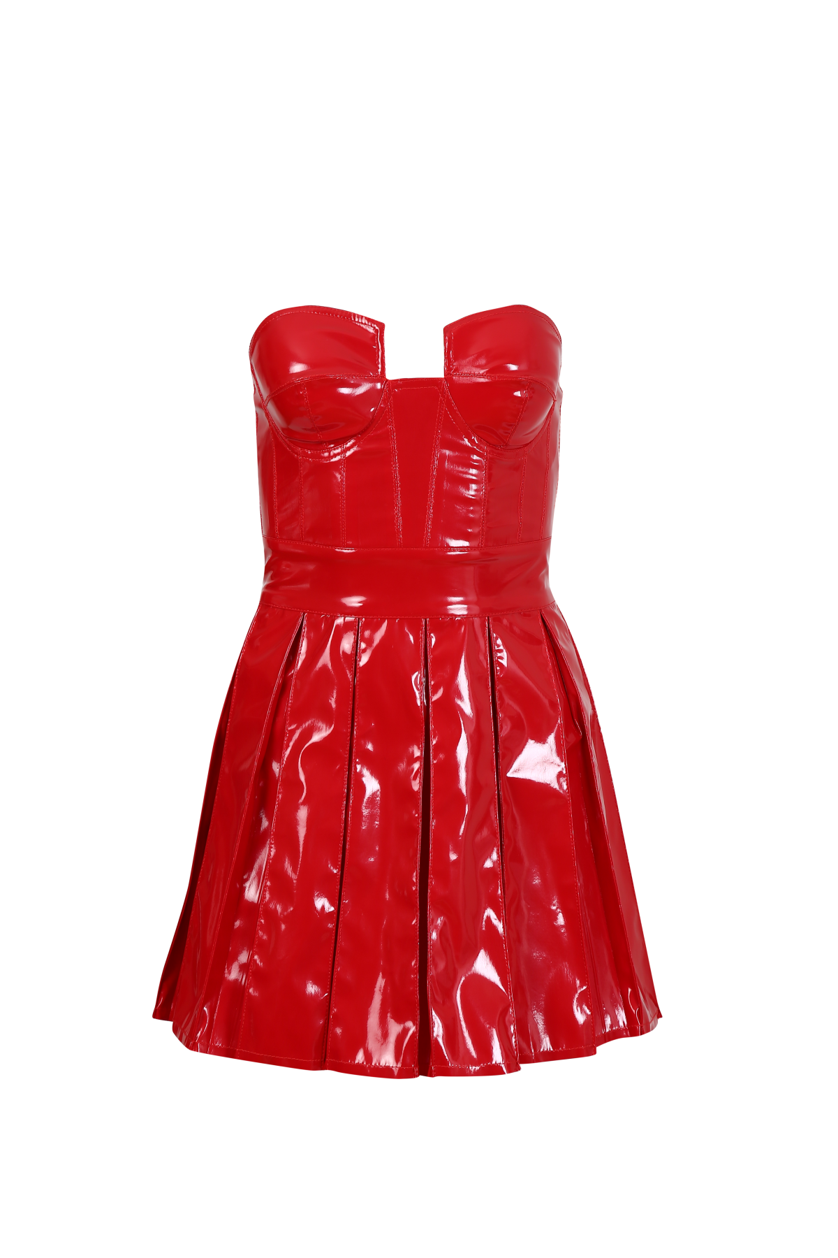 Red patent leather dress online