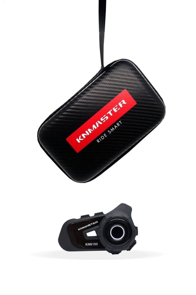 Kn6100 Motosiklet Kask Interkom Bluetooth Intercom Kulaklık Seti Siyah Çanta Hediyeli