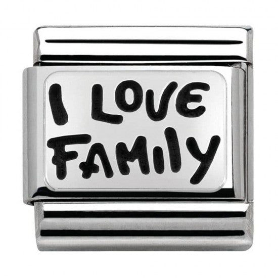 330102/34 Classic Silvershine My Family I Love Family Charm