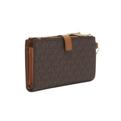 Michael Kors Kadın Kahverengi  Logo Desenli Büyük Boy Deri Cüzdan