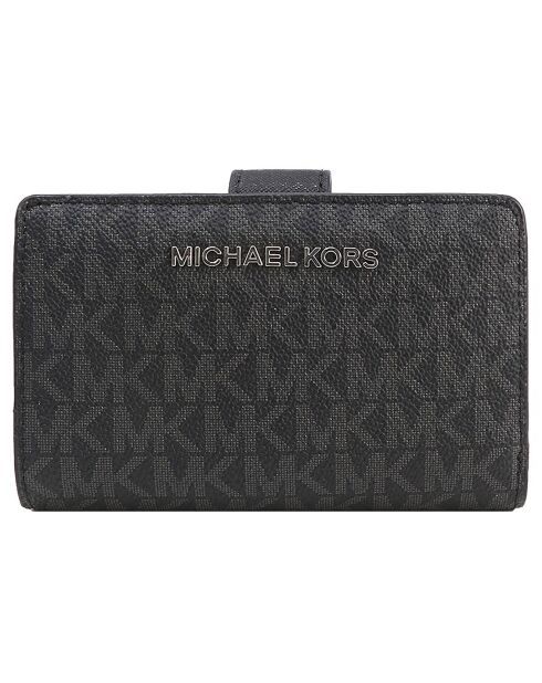 Michael Kors Kadın Siyah Logo Desenli Orta Boy Deri Cüzdan
