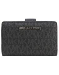 Michael Kors Kadın Siyah Logo Desenli Orta Boy Deri Cüzdan