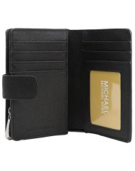 Michael Kors Kadın Siyah Logo Desenli Orta Boy Deri Cüzdan