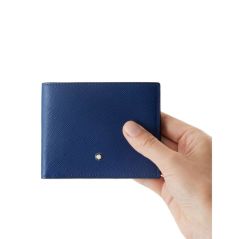 130812 Mont Blanc Sartorial 6 cc Mavi Cüzdan