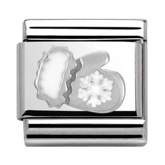 330204/03 Classic Silvershine Snowflake Mitten Charm