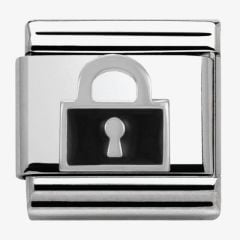 330202/06 Classic Silvershine Symbols Black Lock Charm