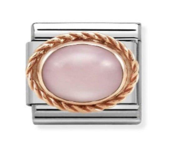 430507/22  Pink Opal in 9K Rose Gold Charm