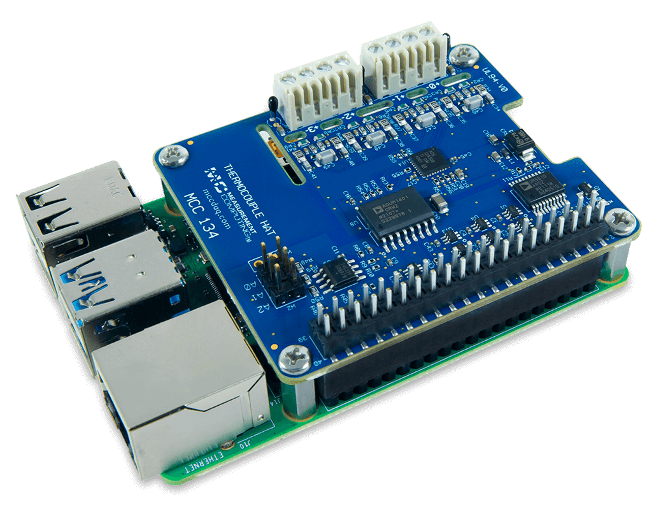 MCC 134: Thermocouple Measurement DAQ HAT for Raspberry Pi®