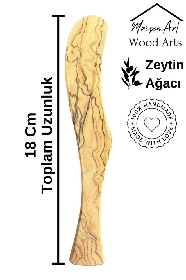 Zeytin Ağacı Tereyağ Bıçağı | 1 Adet El Yapımı Ahşap Tereyağ Süreceği