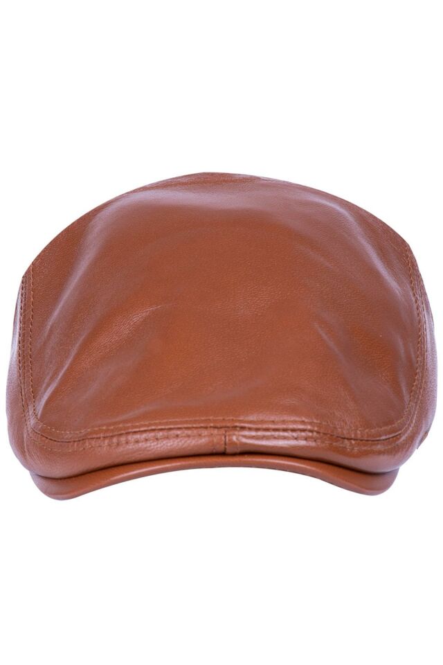 Leather | Erkek Deri Kasket Arakadan Lastikli Kasket Şapka