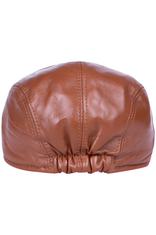 Leather | Erkek Deri Kasket Arakadan Lastikli Kasket Şapka