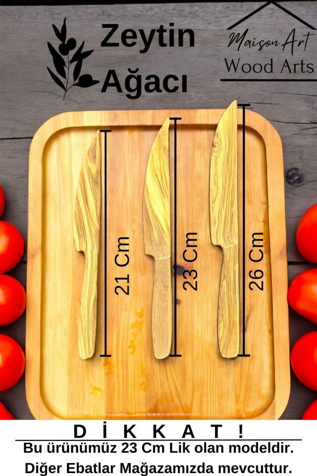 Zeytin Ağacı Bıçak | 23 Cm El Yapımı Ahşap Bıçak Doğal Ağaç Bıçak