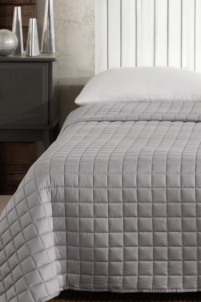%100 Pamuk Çift Kişilik Ağırlıklı Terapi Yorganı | Battaniyesi 10 Kg 195x215 Cm Gri