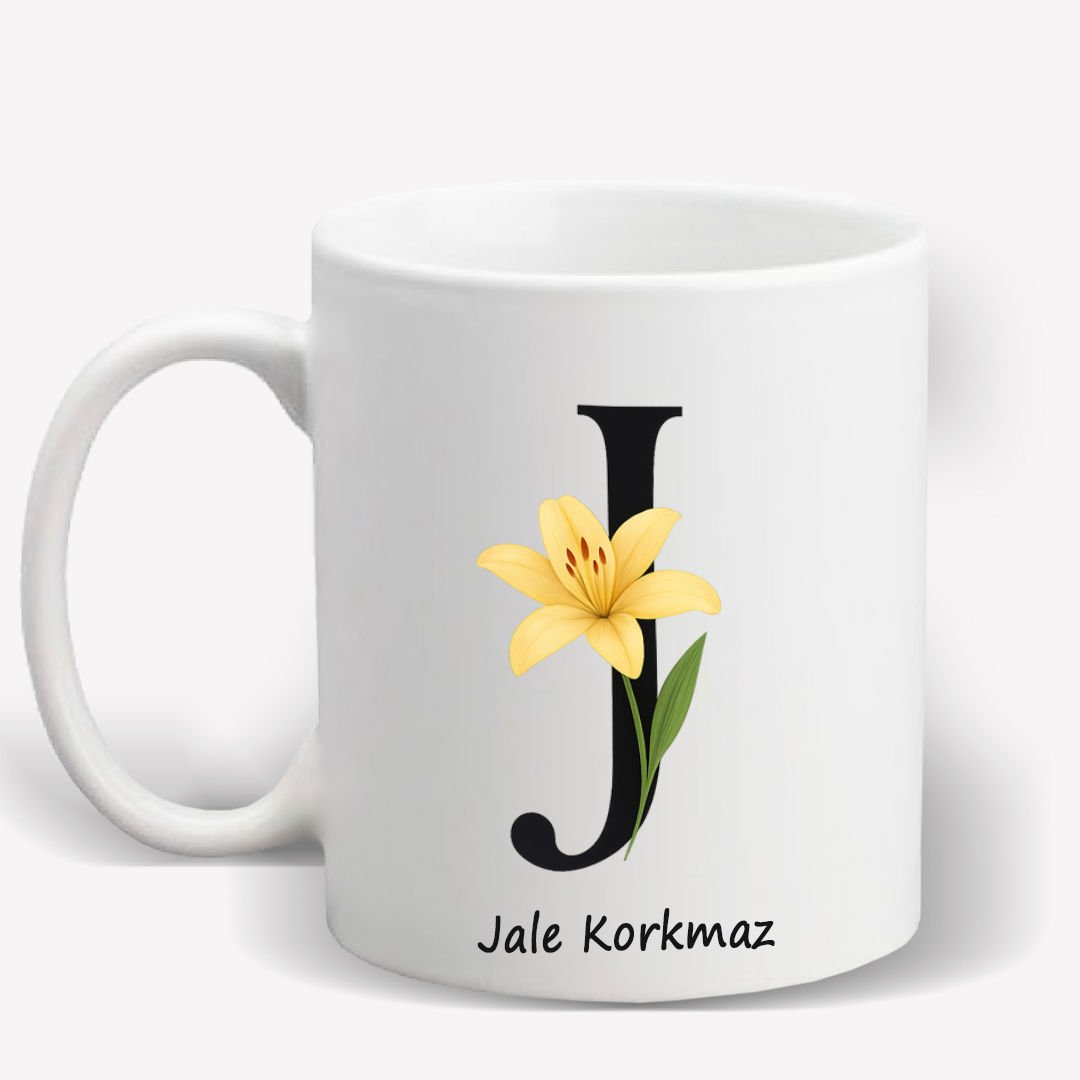 J Harfi Kişiye Özel Kupa Bardak