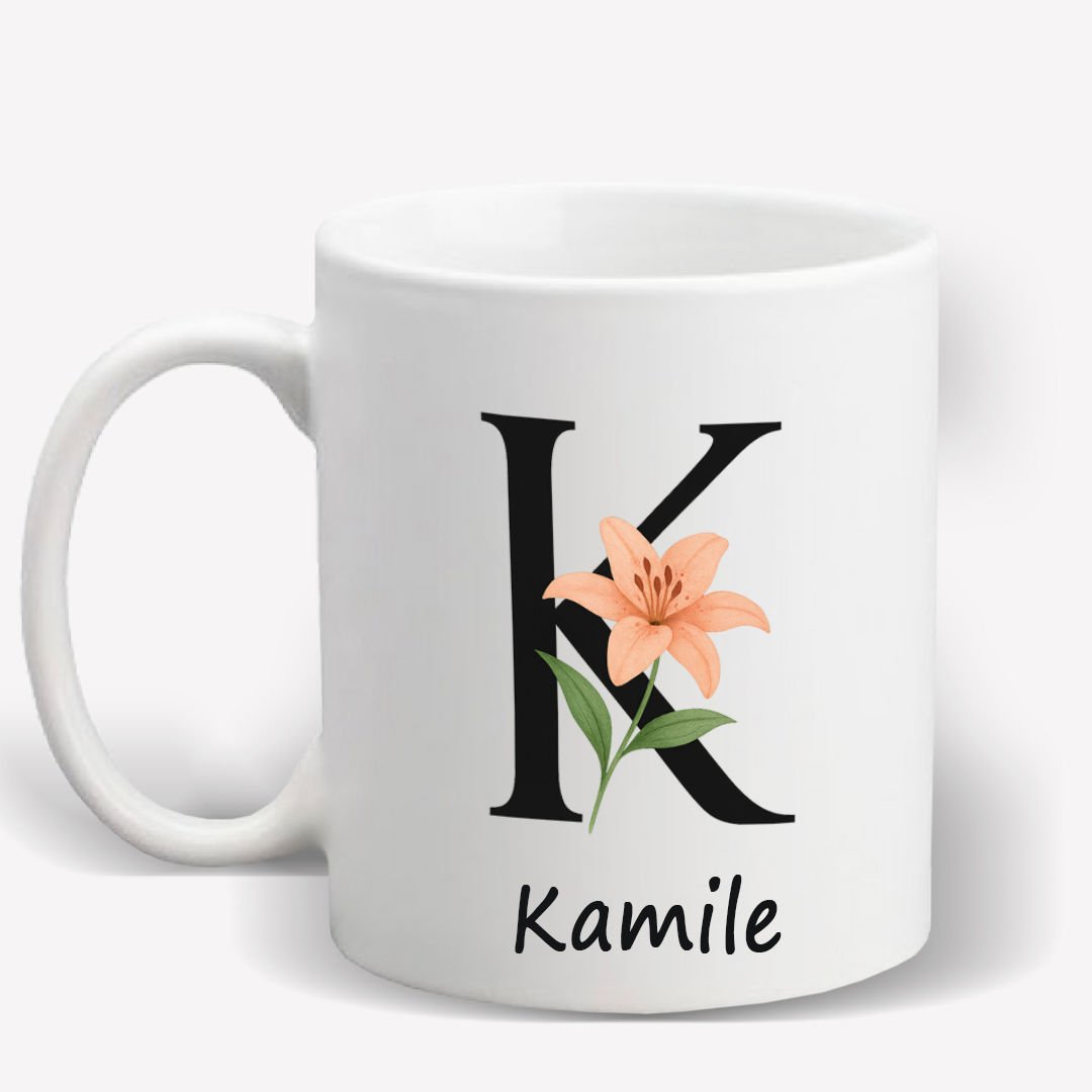 K harfi isime Özel Kupa Bardak