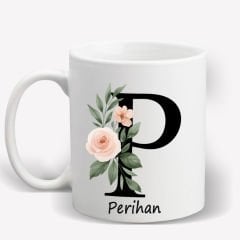 P Harfi İsime Özel Kupa Bardak